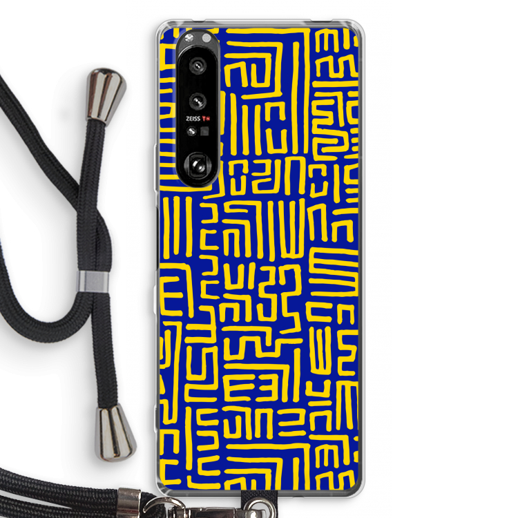 Majorelle Blue Print: Sony Xperia 1 III Transparant Hoesje met koord