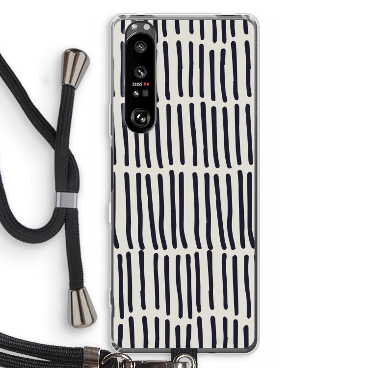 Moroccan stripes: Sony Xperia 1 III Transparant Hoesje met koord