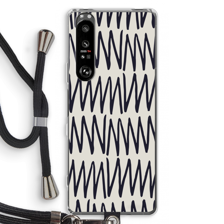 Marrakech Zigzag: Sony Xperia 1 III Transparant Hoesje met koord
