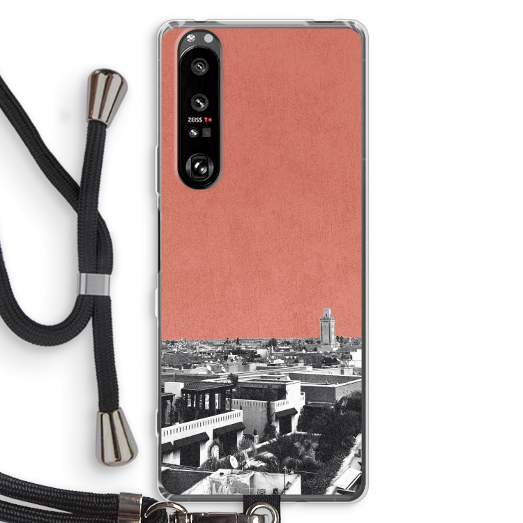 Marrakech Skyline : Sony Xperia 1 III Transparant Hoesje met koord