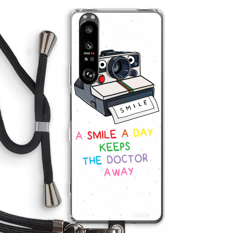 Smile: Sony Xperia 1 III Transparant Hoesje met koord