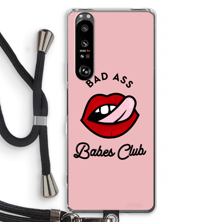 Badass Babes Club: Sony Xperia 1 III Transparant Hoesje met koord
