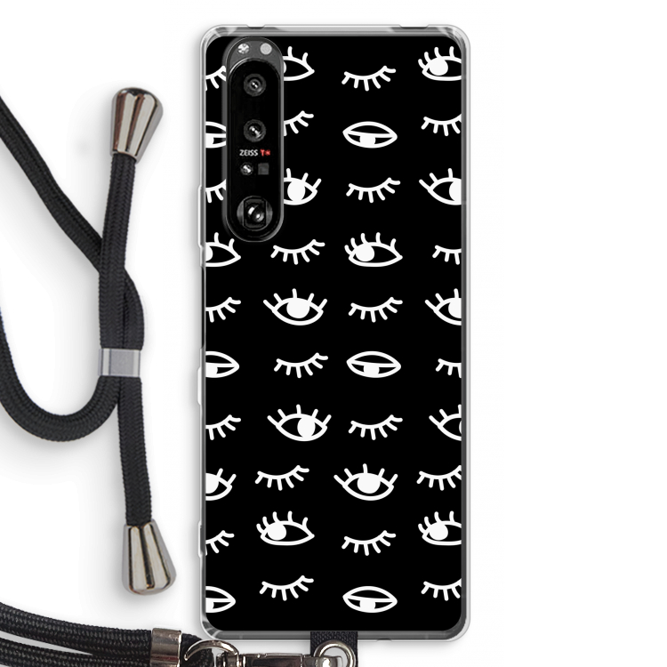 Eye pattern #3: Sony Xperia 1 III Transparant Hoesje met koord