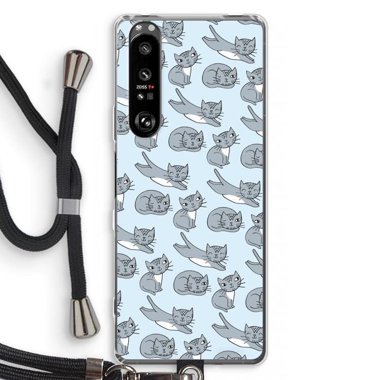Poezen: Sony Xperia 1 III Transparant Hoesje met koord
