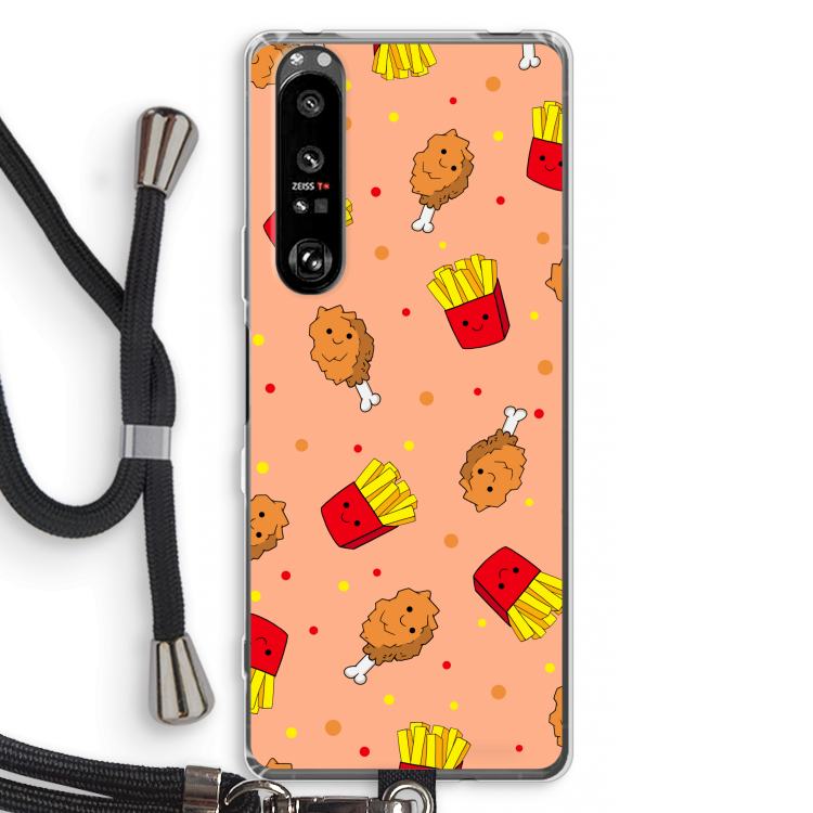 Chicken 'n Fries: Sony Xperia 1 III Transparant Hoesje met koord