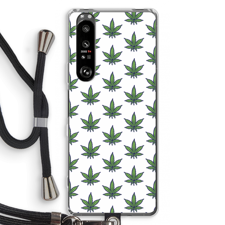 Weed: Sony Xperia 1 III Transparant Hoesje met koord