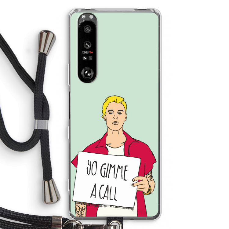 Gimme a call: Sony Xperia 1 III Transparant Hoesje met koord