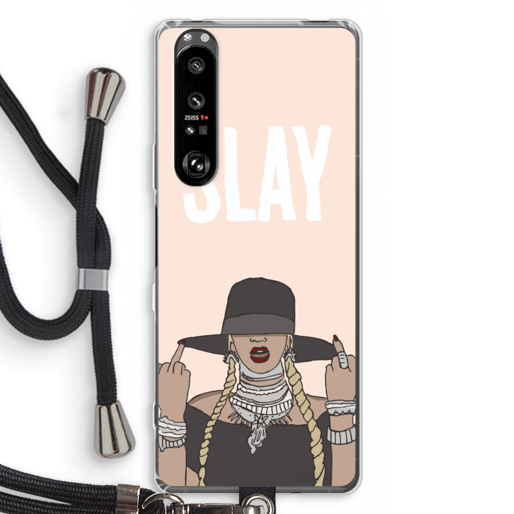 Slay All Day: Sony Xperia 1 III Transparant Hoesje met koord