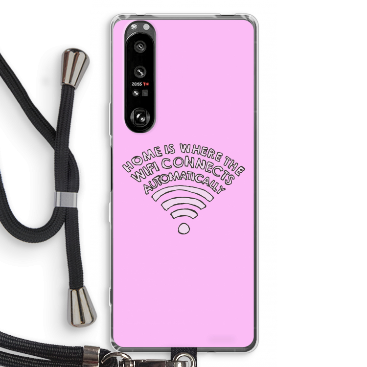 Home Is Where The Wifi Is: Sony Xperia 1 III Transparant Hoesje met koord