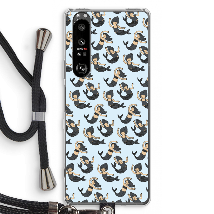 Zeemeermin: Sony Xperia 1 III Transparant Hoesje met koord