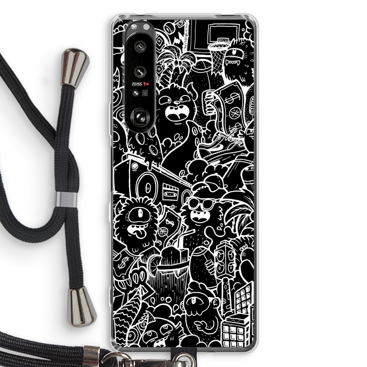 Vexx Black City : Sony Xperia 1 III Transparant Hoesje met koord