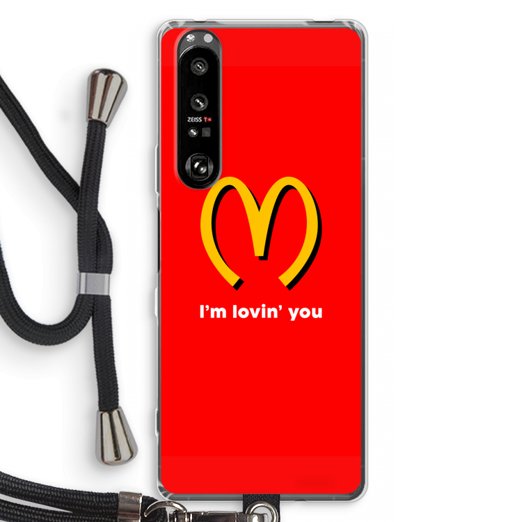I'm lovin' you: Sony Xperia 1 III Transparant Hoesje met koord