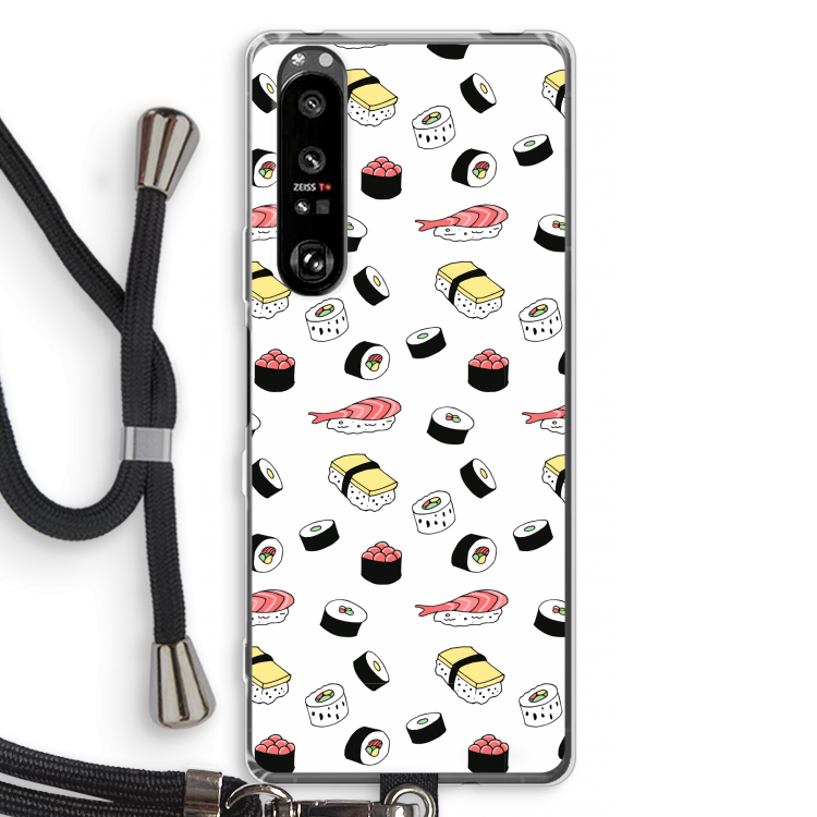 Sushi time: Sony Xperia 1 III Transparant Hoesje met koord