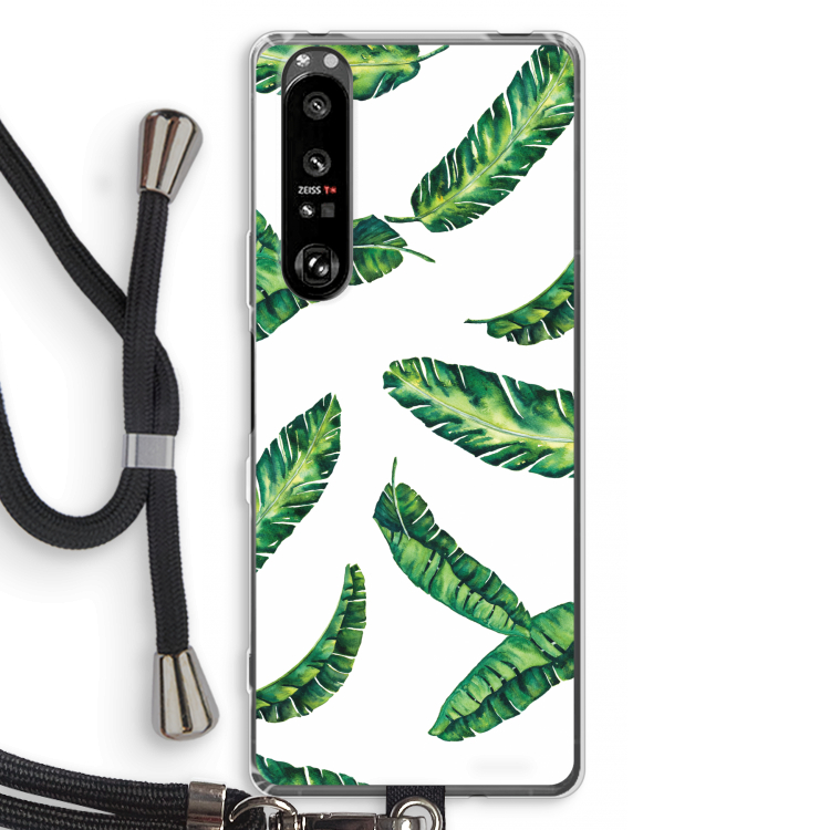 Lange bladeren: Sony Xperia 1 III Transparant Hoesje met koord