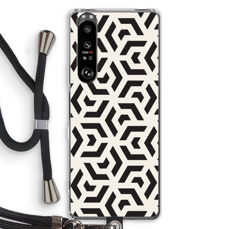 Crazy pattern: Sony Xperia 1 III Transparant Hoesje met koord