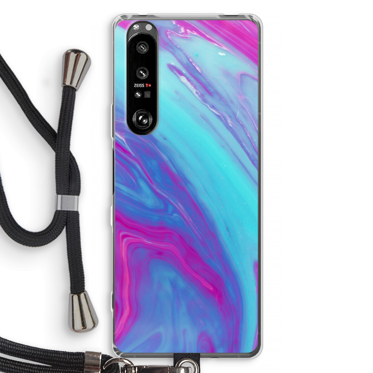 Zweverige regenboog: Sony Xperia 1 III Transparant Hoesje met koord