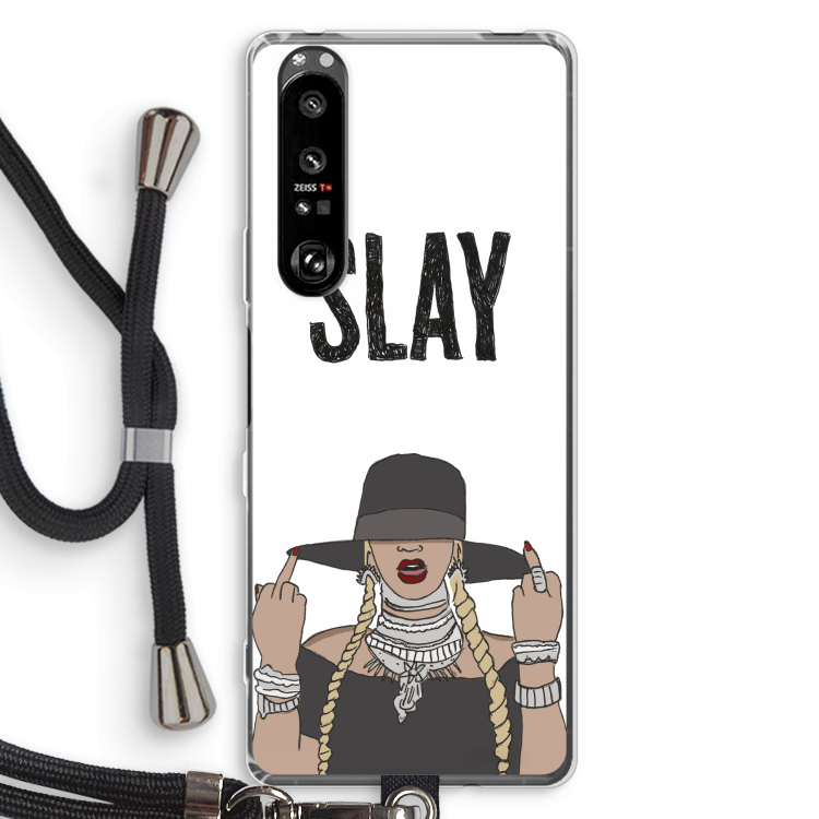 Slay All Day: Sony Xperia 1 III Transparant Hoesje met koord