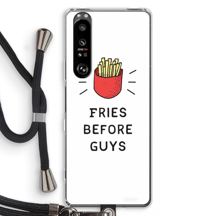 Fries before guys: Sony Xperia 1 III Transparant Hoesje met koord