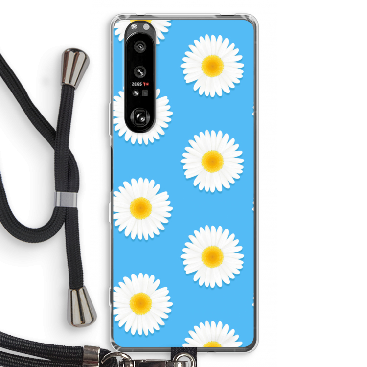 Margrietjes: Sony Xperia 1 III Transparant Hoesje met koord