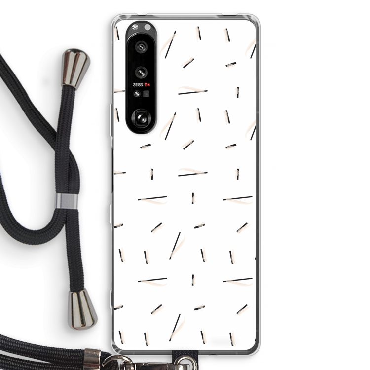 Hipster stripes: Sony Xperia 1 III Transparant Hoesje met koord