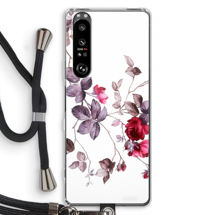 Mooie bloemen: Sony Xperia 1 III Transparant Hoesje met koord