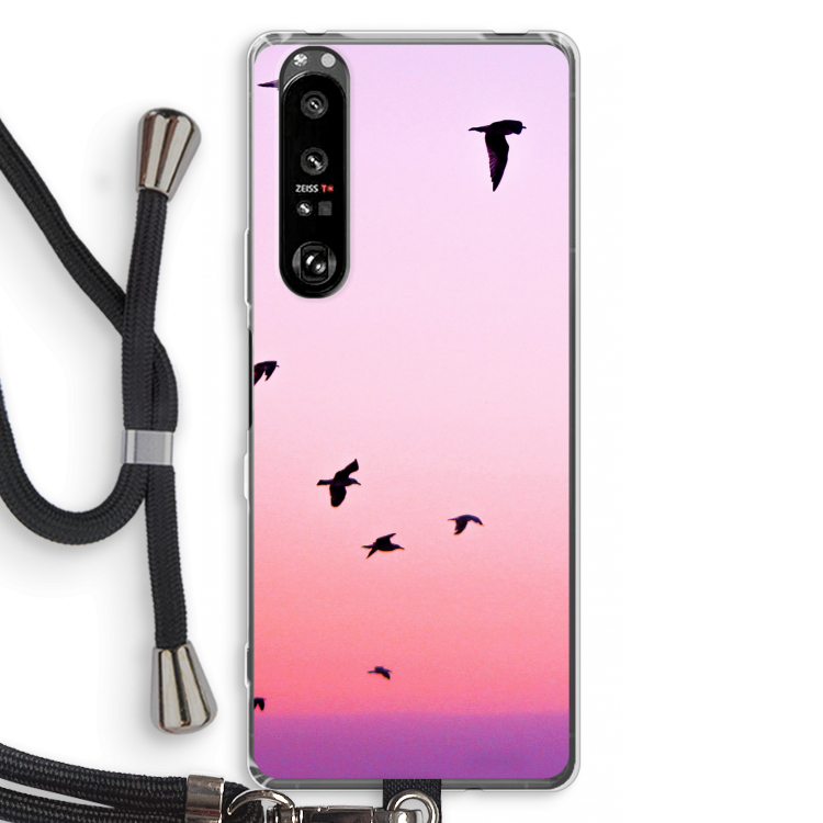Fly away: Sony Xperia 1 III Transparant Hoesje met koord