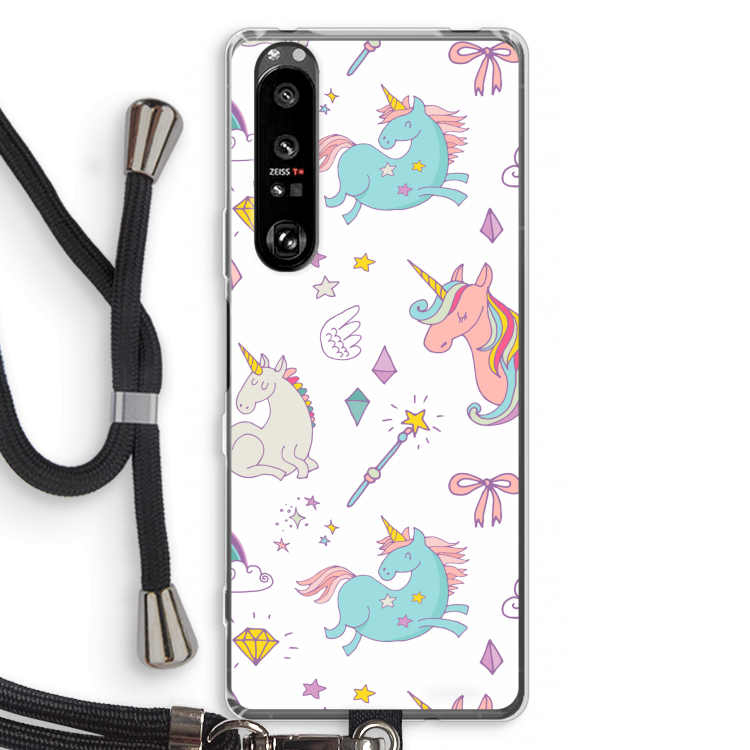 Fantasiewereld: Sony Xperia 1 III Transparant Hoesje met koord