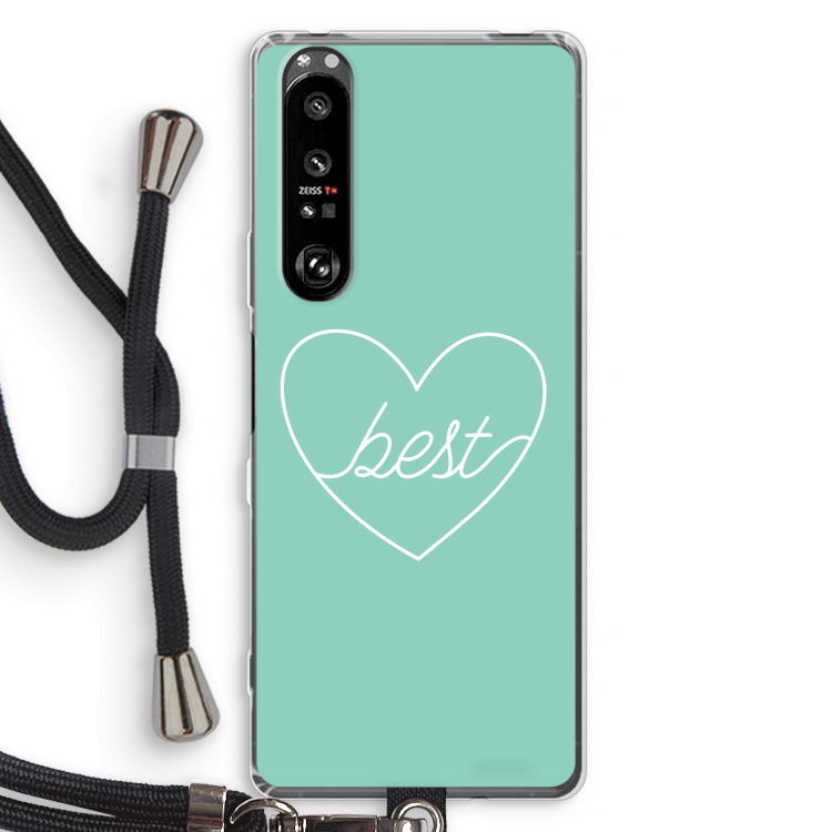 Best heart pastel: Sony Xperia 1 III Transparant Hoesje met koord