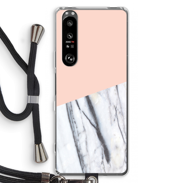 A touch of peach: Sony Xperia 1 III Transparant Hoesje met koord