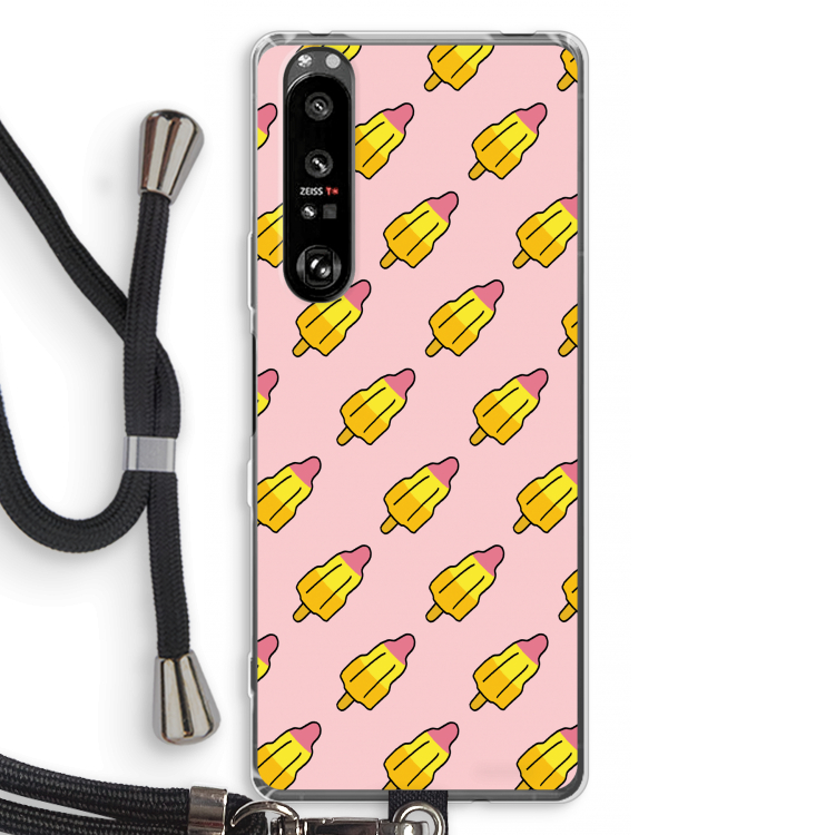 Waterijsjes: Sony Xperia 1 III Transparant Hoesje met koord