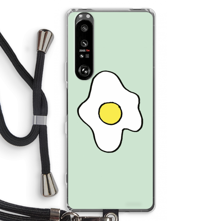 Spiegelei: Sony Xperia 1 III Transparant Hoesje met koord