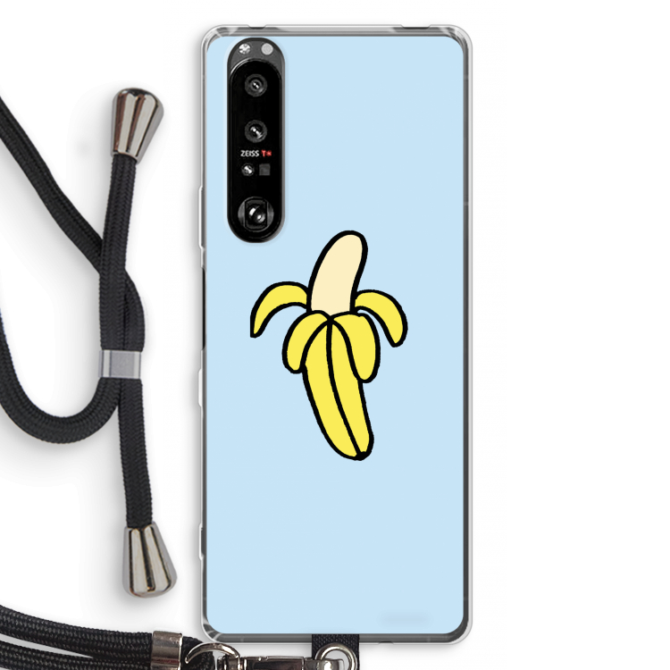 Banana: Sony Xperia 1 III Transparant Hoesje met koord