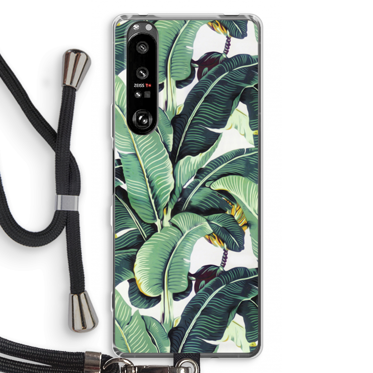 Bananenbladeren: Sony Xperia 1 III Transparant Hoesje met koord