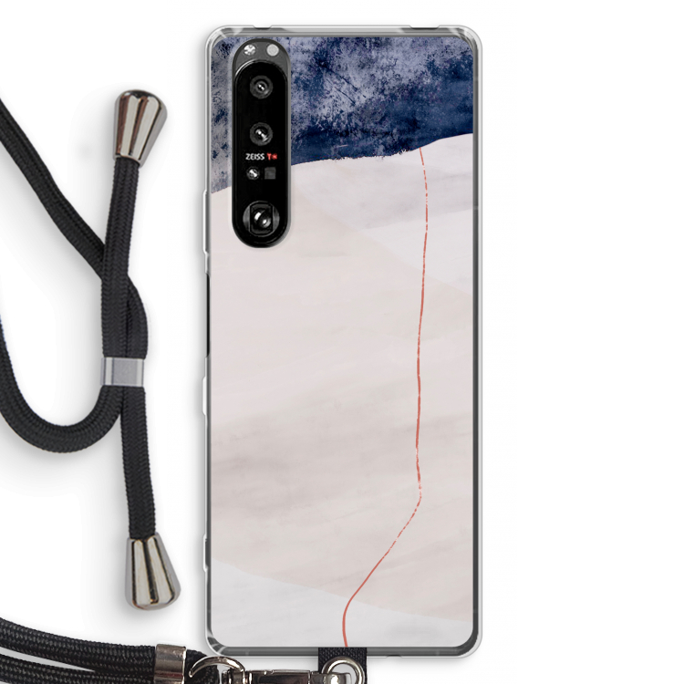 Stone White: Sony Xperia 1 III Transparant Hoesje met koord
