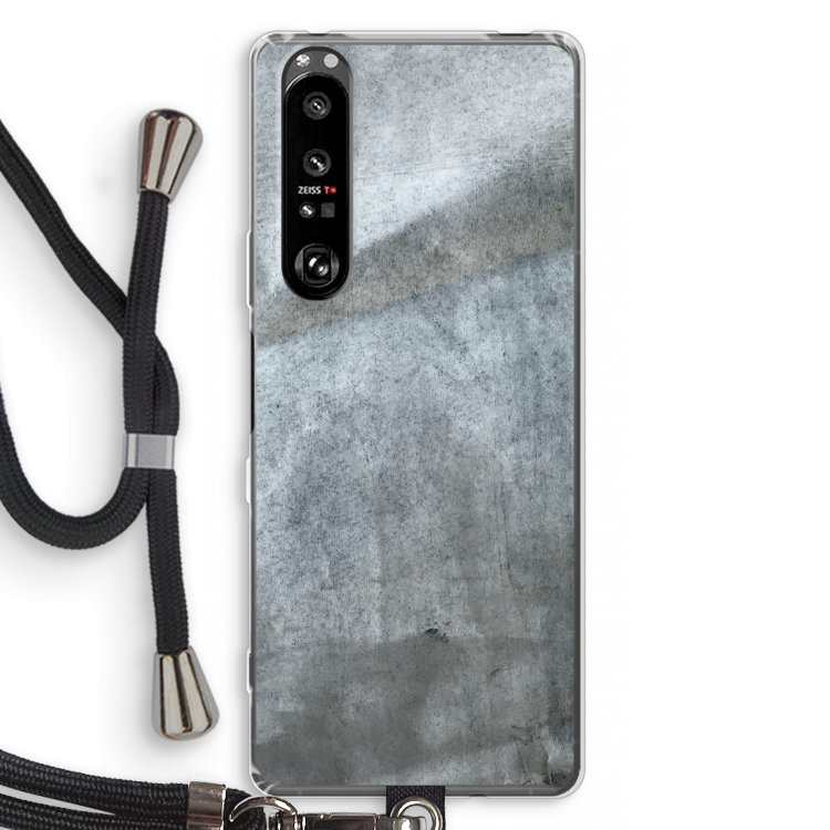 Grey Stone: Sony Xperia 1 III Transparant Hoesje met koord
