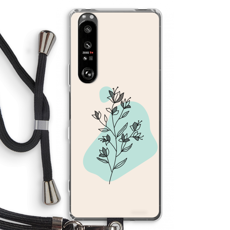 Violets are blue: Sony Xperia 1 III Transparant Hoesje met koord