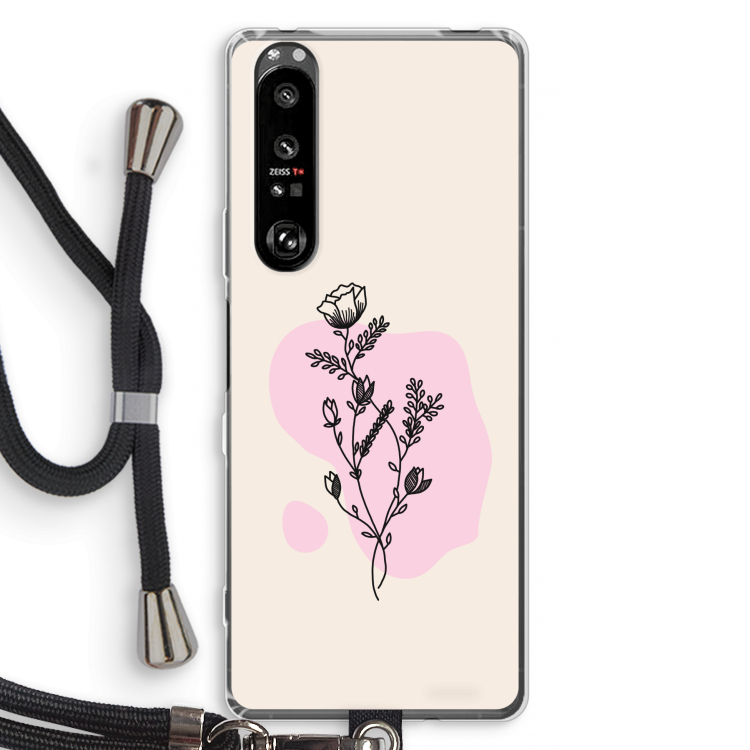 Roses are red: Sony Xperia 1 III Transparant Hoesje met koord
