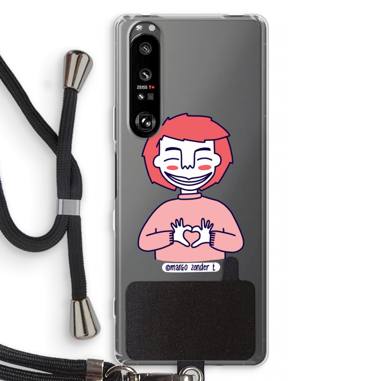 Hartje: Sony Xperia 1 III Transparant Hoesje met koord