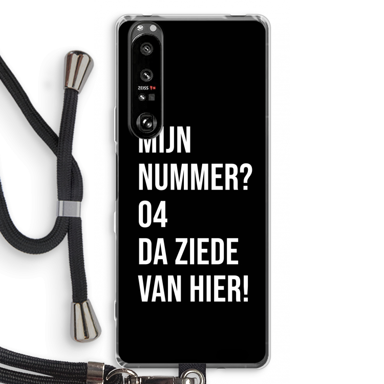 Da ziede van hier - Zwart: Sony Xperia 1 III Transparant Hoesje met koord
