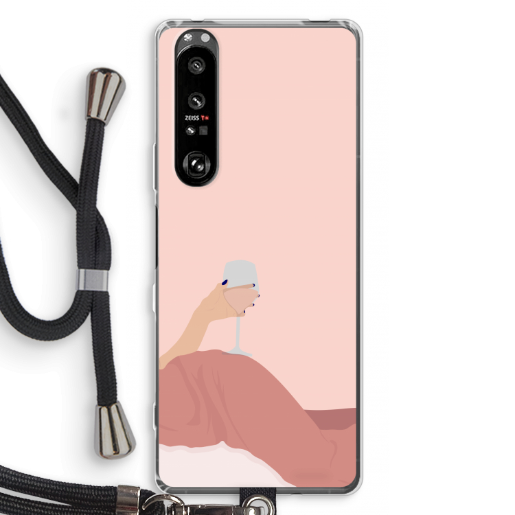 Wine: Sony Xperia 1 III Transparant Hoesje met koord