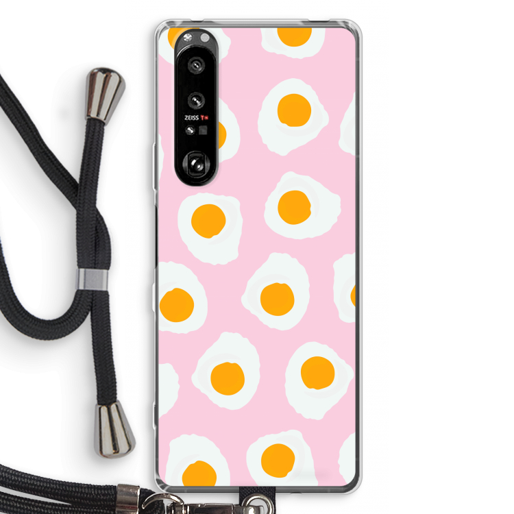 Dancing eggs: Sony Xperia 1 III Transparant Hoesje met koord
