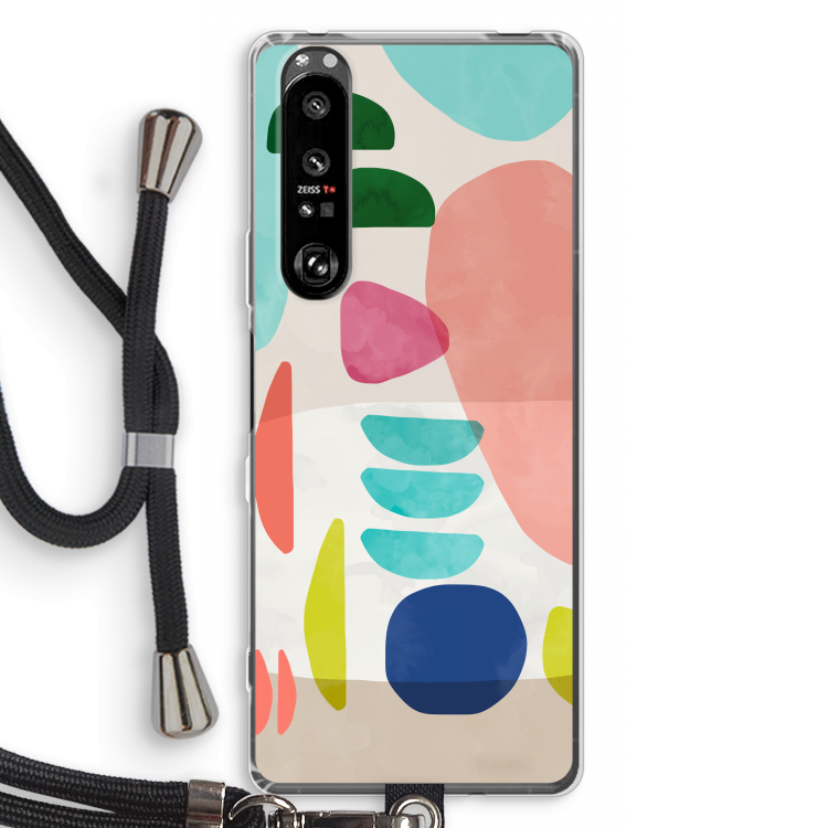 Bold Rounded Shapes: Sony Xperia 1 III Transparant Hoesje met koord