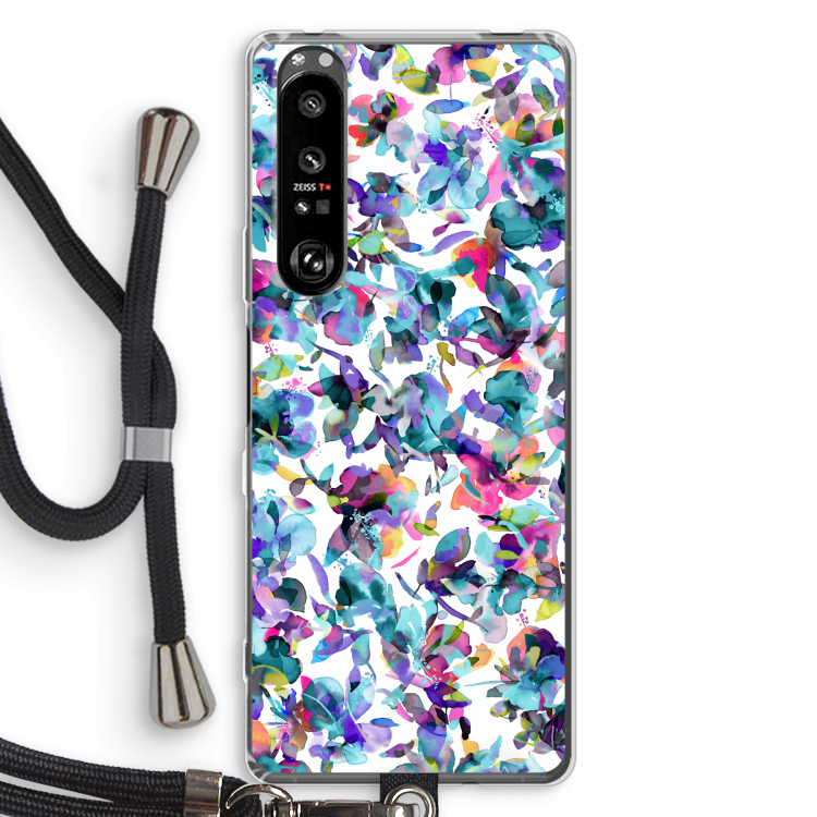 Hibiscus Flowers: Sony Xperia 1 III Transparant Hoesje met koord