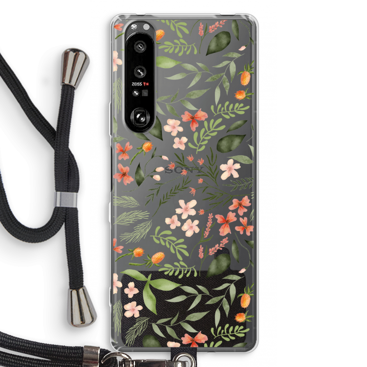 Sweet little flowers: Sony Xperia 1 III Transparant Hoesje met koord