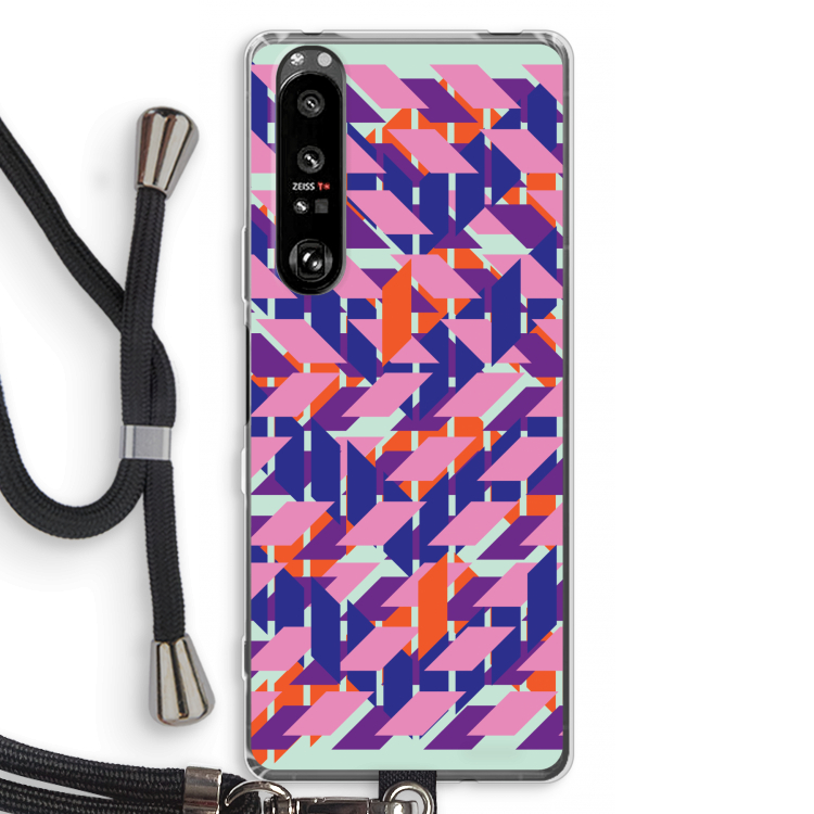 Skew Blush 3: Sony Xperia 1 III Transparant Hoesje met koord