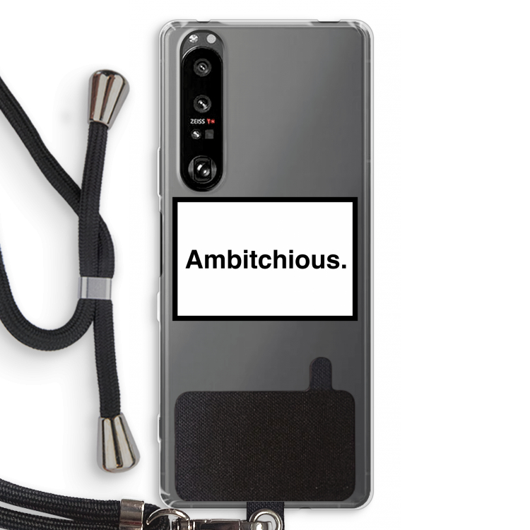 Ambitchious: Sony Xperia 1 III Transparant Hoesje met koord