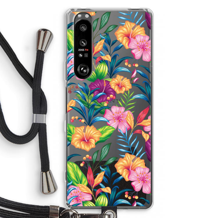 Tropisch 2: Sony Xperia 1 III Transparant Hoesje met koord