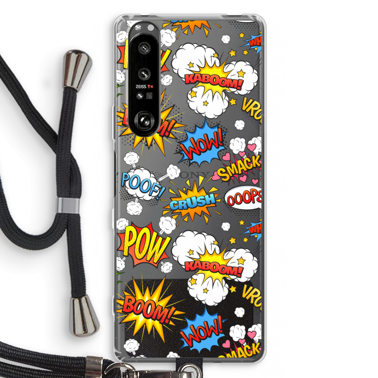 Pow Smack: Sony Xperia 1 III Transparant Hoesje met koord