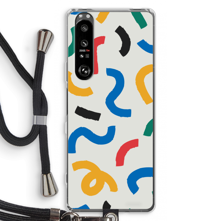 Illustratieve pop 2: Sony Xperia 1 III Transparant Hoesje met koord