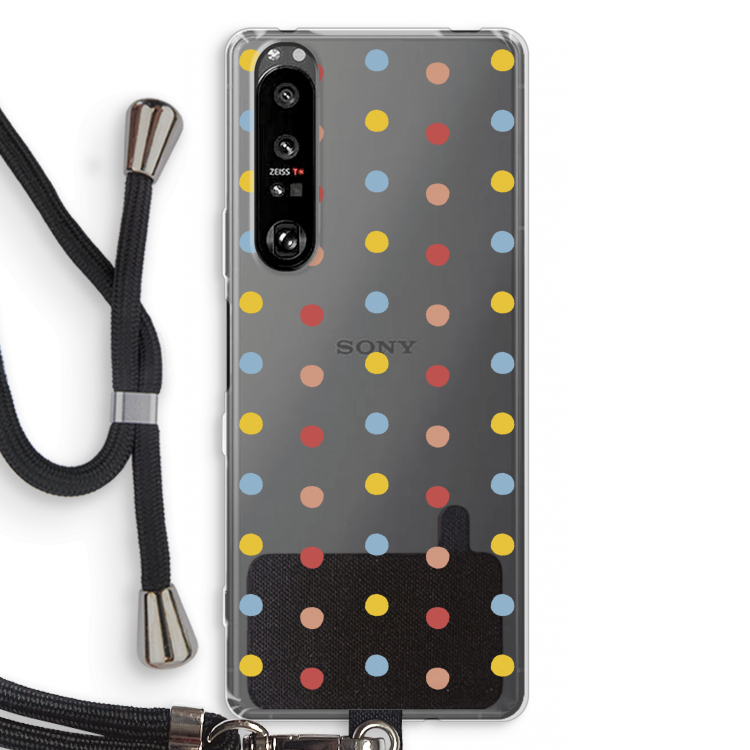 Bollen: Sony Xperia 1 III Transparant Hoesje met koord